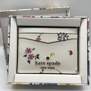 Kate Spade NWT Garden Bouquet Cream Multi Boxed Card Holder